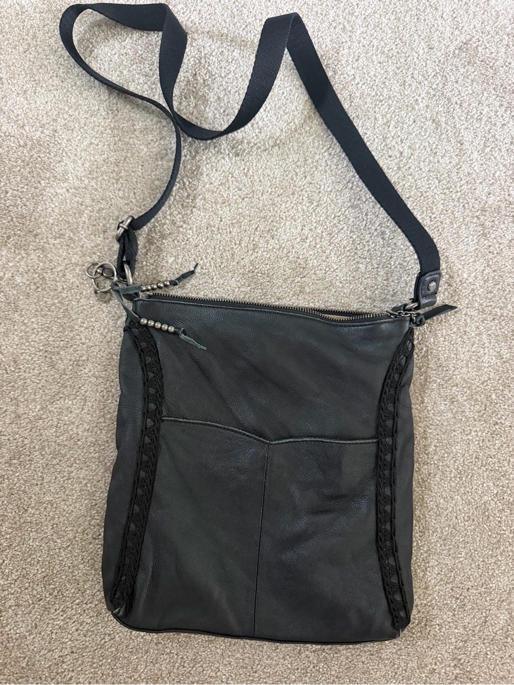 The Sak Black Leather Crossbody Bag